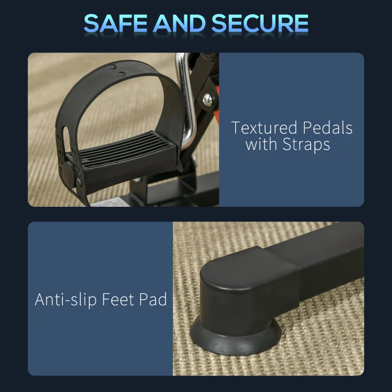 Soozier Pedal Exerciser Under Desk Bike with LCD Display, Adjustable Resistance, Mini Exercise Bike for Home Office