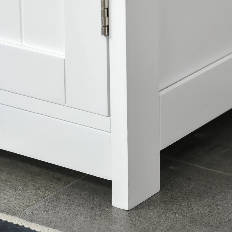 kleankin Bathroom Vanities, Bathroom Sink Cabinets with U-Shape Cut-Out and Adjustable Internal Shelf, White