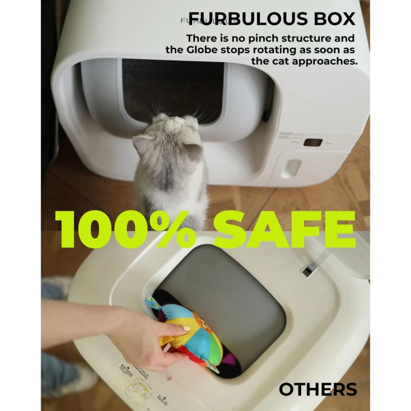 Odor-Free Self-Cleaning Litter Box with Self-Pack and Refill System, APP Control, Extra Large Space for 3.3-22 lbs Cats, 27.5"L x 18"W x 23.5"H, White Gray
