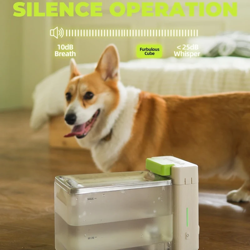 3.3L Automatic Cat Water Fountain with Ultrafiltration Tech, Ultra-Quiet Operation, BPA-Free Dual Modes, Indicator Lights, 12.5" L x 8" W x 7" H, Gray