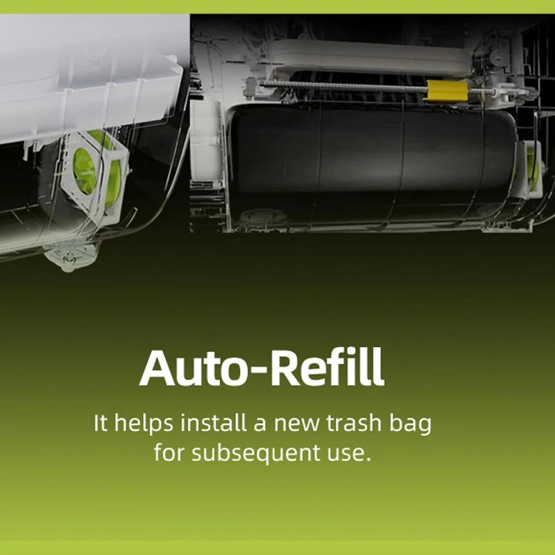 2-Pack Auto-Packing Trash Bag Box for Litter Box, Refill System for Multi-Cat Households, 9" L x 6" W x 3" H, Black