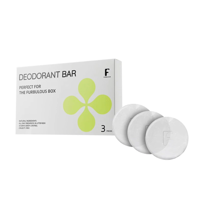 3-Piece Set Deodorant Bar for Litter Box Odor Removal, Natural Ingredients, Suitable for Cats, Dogs and Other Pets, 12" L x 10" W x 0.75" H, White