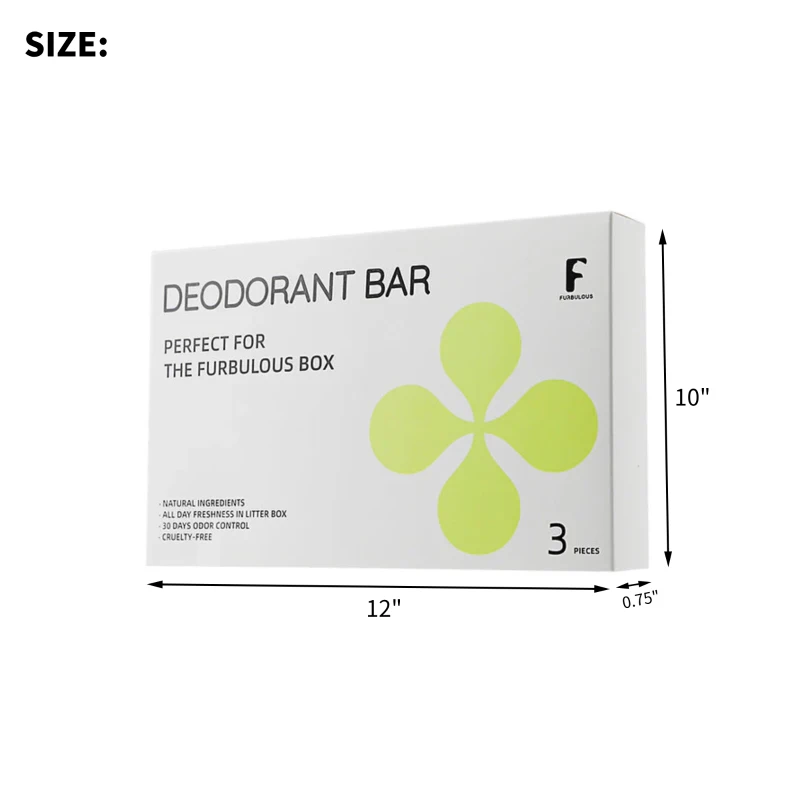 3-Piece Set Deodorant Bar for Litter Box Odor Removal, Natural Ingredients, Suitable for Cats, Dogs and Other Pets, 12" L x 10" W x 0.75" H, White