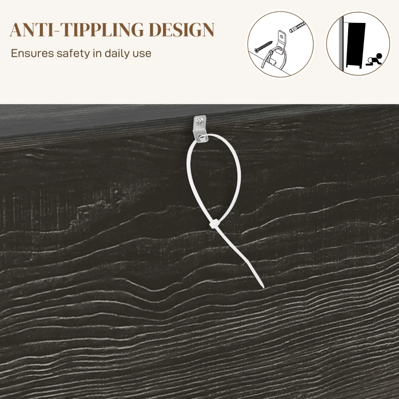 HOMCOM 60" Buffet Cabinet, Farmhouse Sideboard with Sliding Barn Doors, Drawers and Adjustable Shelves, Distressed Dark Gray