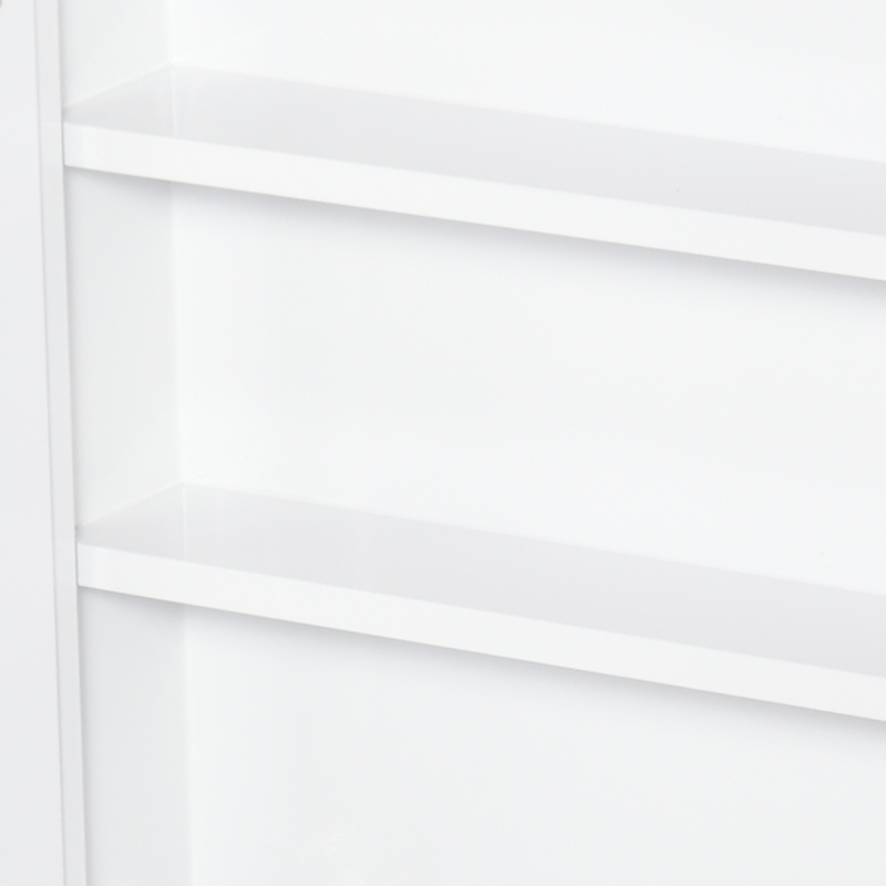 kleankin Bathroom Mirrored Cabinet, 24"x22" Steel Frame Medicine Cabinet, Wall-Mounted Storage Organizer with Double Doors, White