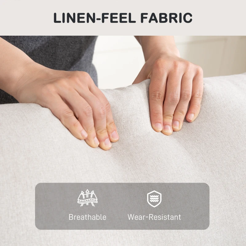 HOMCOM 2 Seater Reclining Chair, Loveseat Recliner Sofa with Footrest and Split Backrest, Cream White