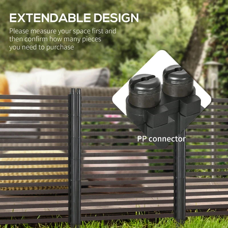 Outsunny 4 FT Outdoor Privacy Screen with 2 Standing Ways for Hard & Soft Ground, Decorative Outdoor Divider, Metal Animal Barrier for Garden, Backyard, Deck, Brown