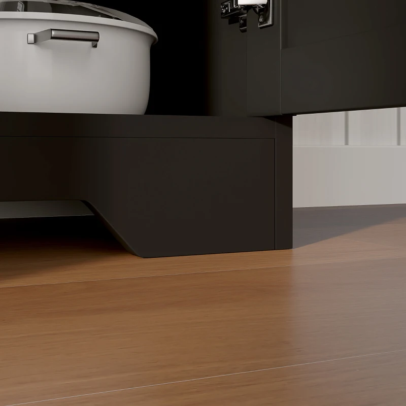 HOMCOM Kitchen Storage Sideboard, Farmhouse Buffet Cabinet with Barn Style Doors, Drawers, Adjustable Shelves, Black