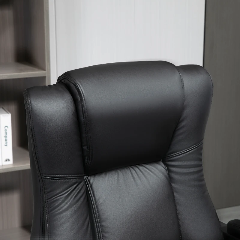 Vinsetto Executive High Back Office Chair Executive Computer Desk Chair with PU Leather, Adjustable Height and Retractable Footrest, Black