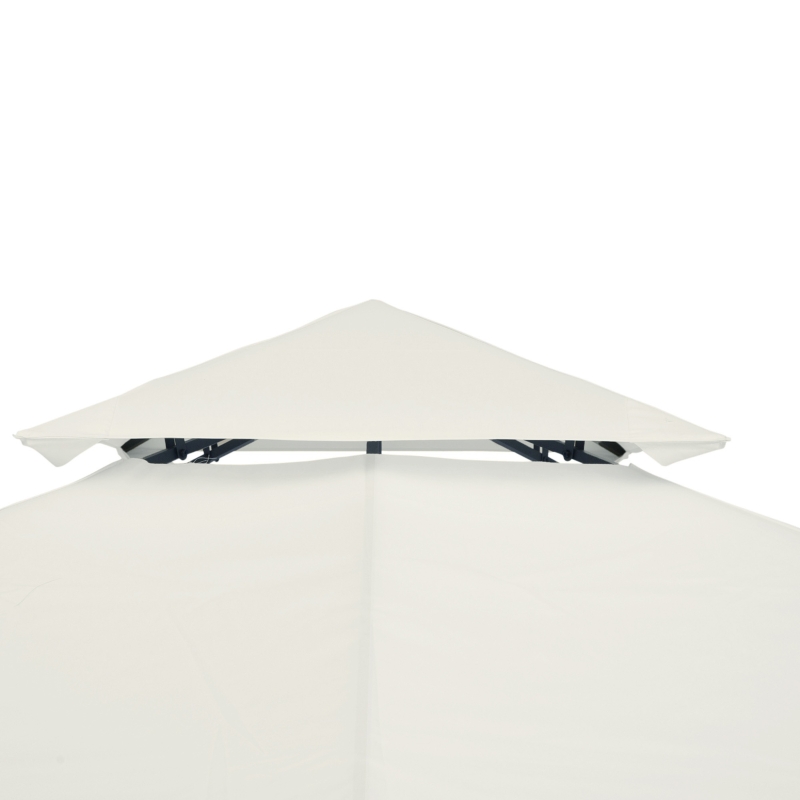 Outsunny 10' x 10' Gazebo Replacement Canopy 2 Tier Top UV Cover Pavilion Garden Patio Outdoor Cream White (TOP ONLY)