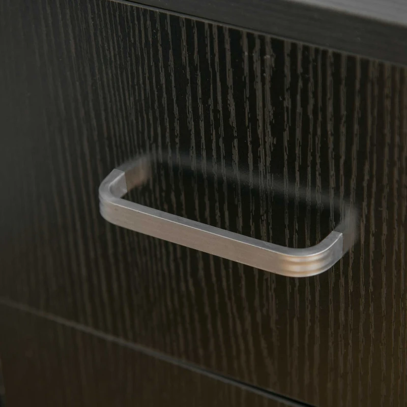 HOMCOM L Shaped Computer Desk, 180° Rotating Corner Desk with Storage Shelves, Drawer and Cabinet, Study Workstation for Home Office, Black