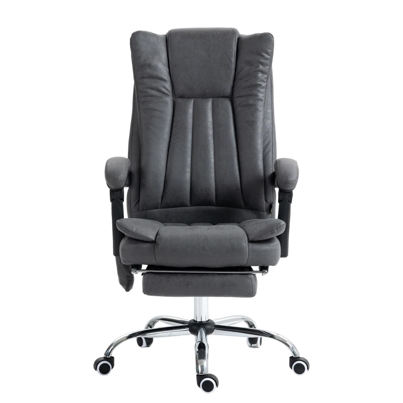 Vinsetto Massage Office Chair with 6 Points and Heat, Reclining Computer Chair with Adjustable Height and Footrest, Dark Blue