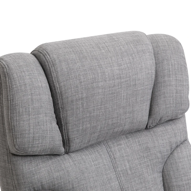 Vinsetto 500lbs Big and Tall Office Chair with Wide Seat, Ergonomic Executive Computer Chair with Adjustable Height, Swivel Wheels and Linen Finish, Light Gray