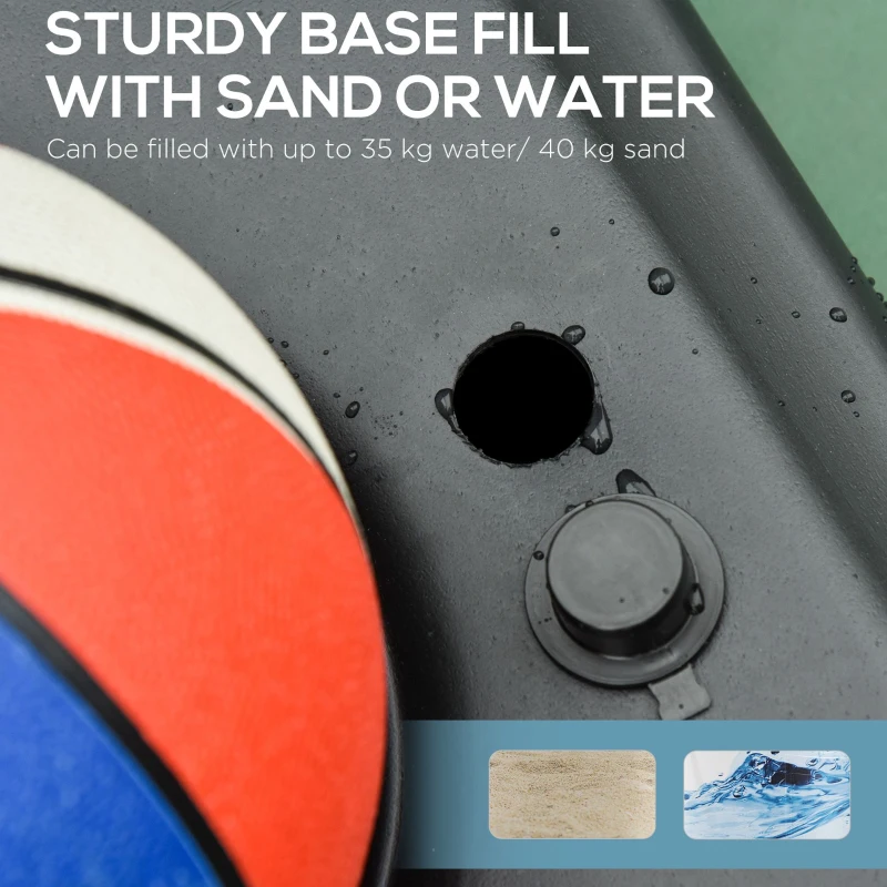 HOMCOM 7-8.5ft Basketball Hoop, Freestanding Basketball System with 27.5" Shatterproof Backboard and Wheels, Black