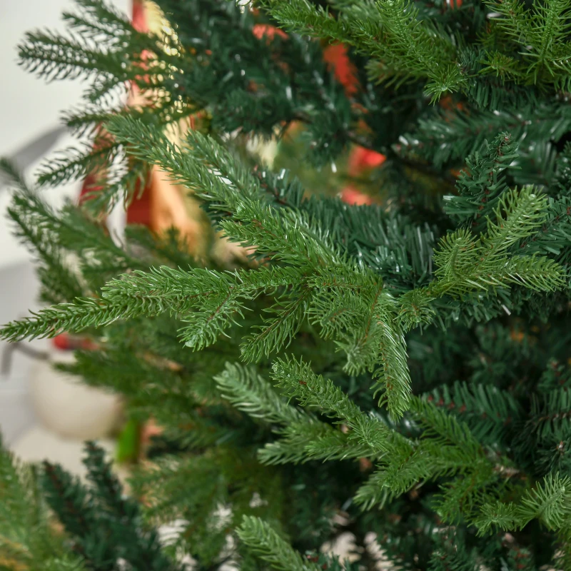 HOMCOM 7.5ft Large Christmas Tree with Metal Base, 1218 molded and layered branch tips, for Indoor Use, Green