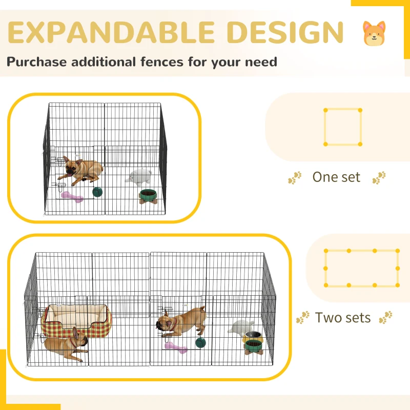 PawHut 30inch Foldable Metal Exercise Pet Playpen Yard Dog Puppy Kennel Cage 8 Panel