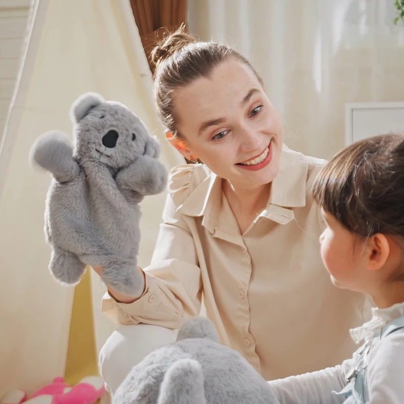 Qaba Kids Ride-On Rocking Horse, Koala-shaped Rocker with Realistic Sounds for Children 18-36 Months, Gray
