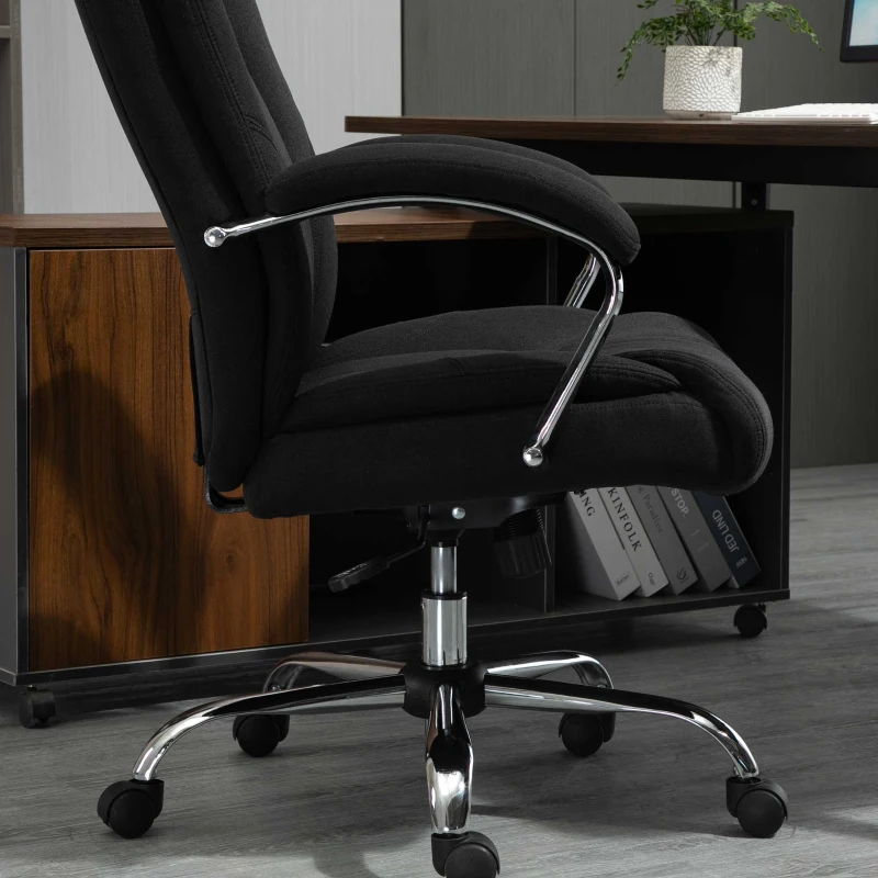 Vinsetto High Back Home Office Chair, Computer Desk Chair with Lumbar Back Support and Adjustable Height, Black