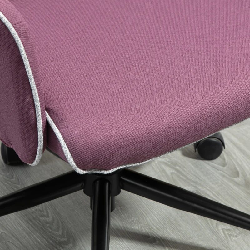 Vinsetto Spandex Home Office Chair, Tufted Height Adjustable Computer Desk Chair with Swivel Wheels and Padded Armrests, Purple