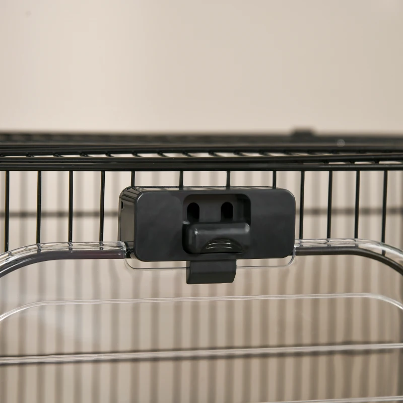 PawHut 2-tier Compact Platform Rolling Small Animal Rabbit Cage for Hamsters, Chinchillas & Gerbils with a Large Living Space