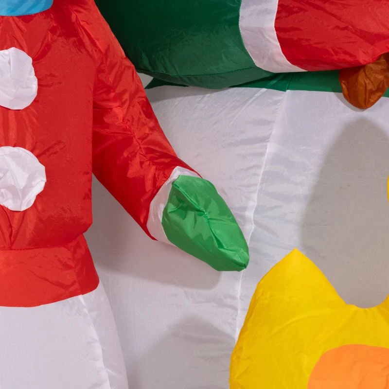 Outsunny 5 FT Christmas Inflatable Snowman Family, Xmas Blow Up Snowman Family with LED Lights for Indoor, Outdoor, Lawn, Party