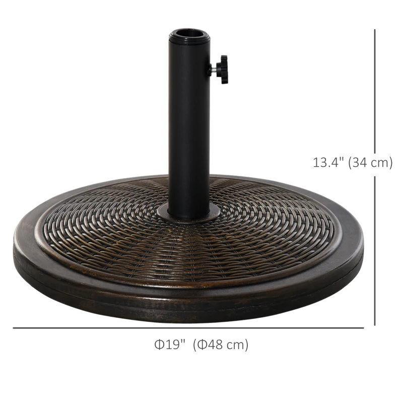 Outsunny 29LBS Offset Patio Umbrella Cement Base Stand Cantilever Parasol Holder Weight, Fits Φ1.4", Φ1.5", Φ1.9", Black