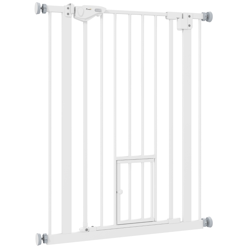 PawHut 36" Easy Open Indoor Dog Gates for Doorways, House, Stair - White