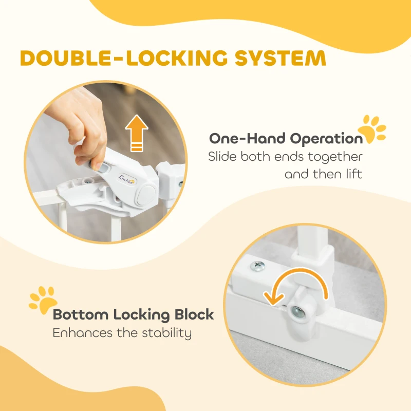 PawHut 36" Easy Open Indoor Dog Gates for Doorways, House, Stair - White