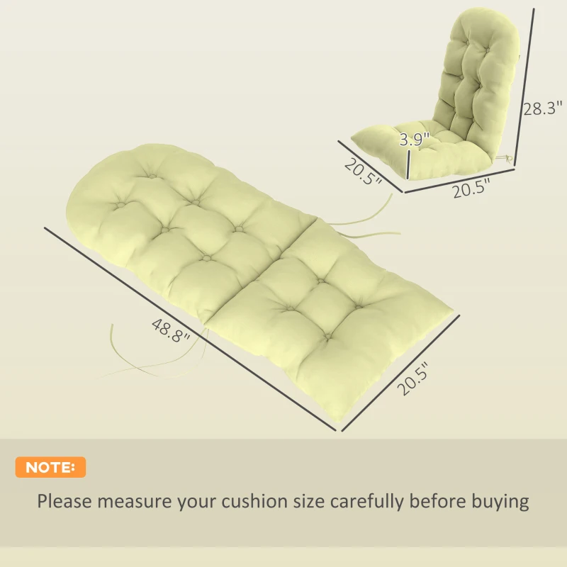 Outsunny Adirondack Chair Cushions Set of 2, Tufted High Back Patio Non-Slip Cushions for Adirondack Chairs, Beige