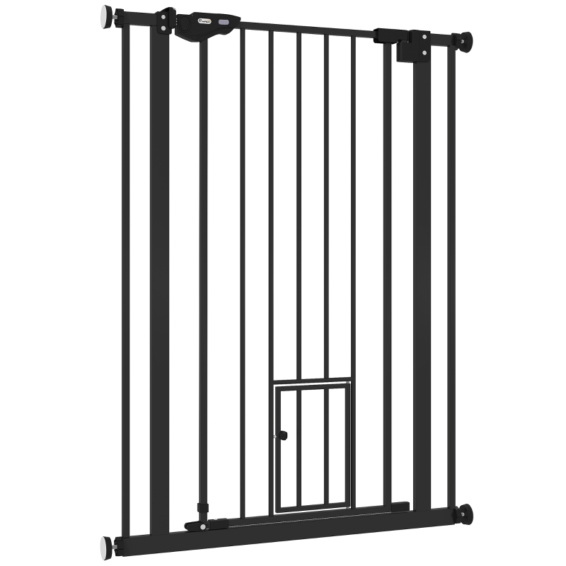 PawHut 41" Easy Open Indoor Dog Gates for Doorways, House, Stair - Black