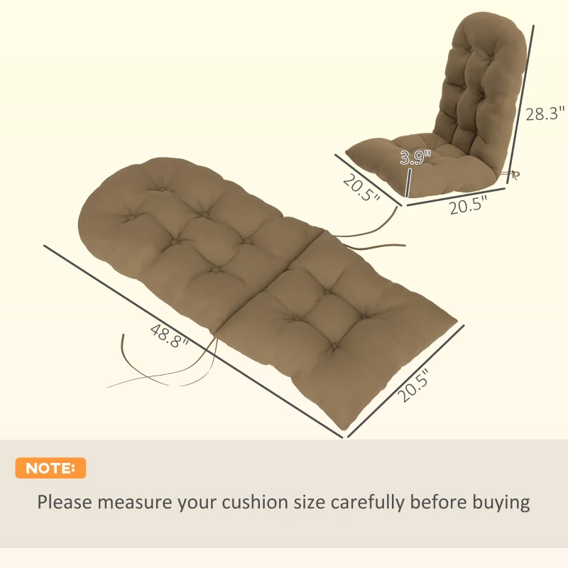 Outsunny Adirondack Chair Cushions Set of 2, Tufted High Back Patio Non-Slip Cushions for Adirondack Chairs, Khaki