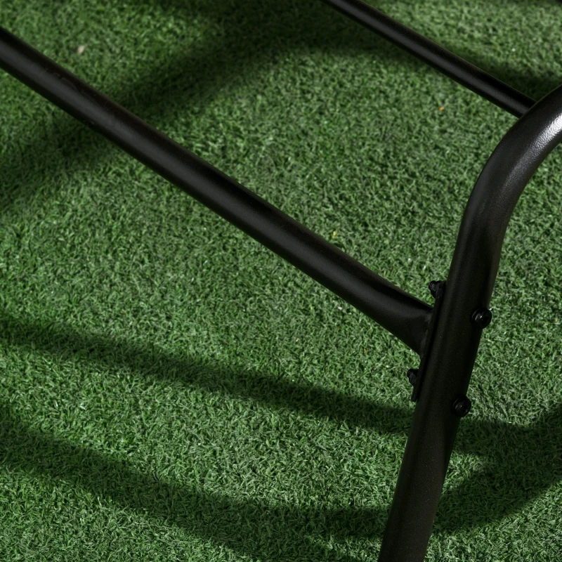 Outsunny Outdoor Glider Loveseat, Steel Frame Rattan Gliding Chair, Mixed Brown