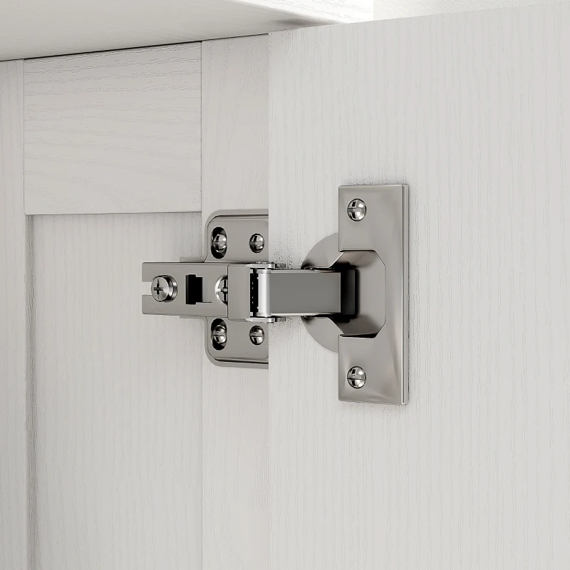 HOMCOM Medicine Cabinet, Modern Bathroom Wall Cabinet with 2 Arched Doors and Gold Handles, White Wood Grain