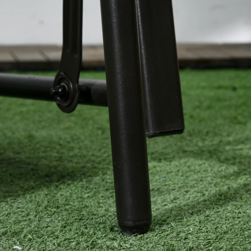 Outsunny Outdoor Glider Loveseat, Steel Frame Rattan Gliding Chair, Mixed Brown