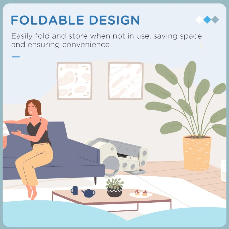 Qaba Toddler Slide, Indoor Foldable Kids Slide for 1.5-3 Years Old, Gray