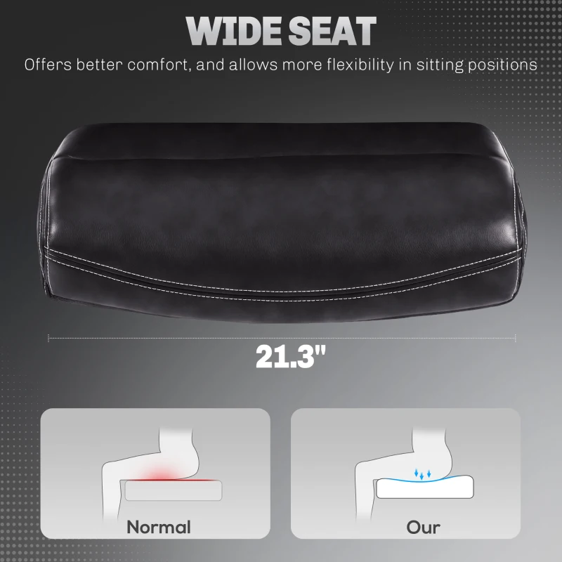 Vinsetto Big and Tall Office Chair, 400 lbs, Executive Computer Desk Chair with PU Leather, Swivel Wheels, Black