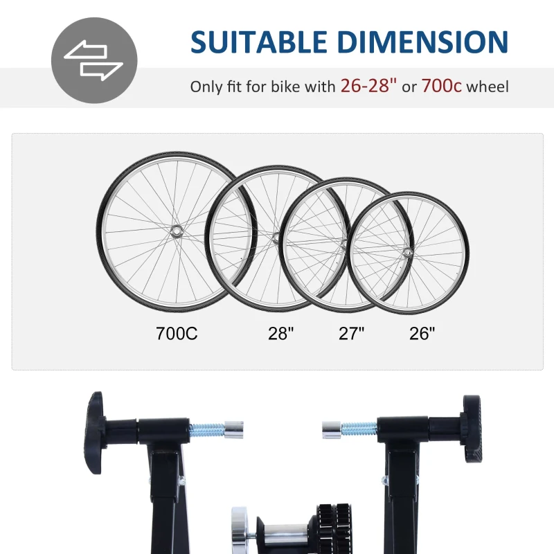 Soozier Bike Trainer Foldable Bicycle Trainer Stand for Indoor Cycling , Stationary Bicycle Stand for Riding Exercise, Fit 26-28" & 700C Wheels, Weight Capacity: 330lbs