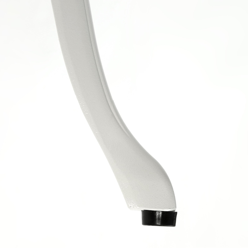 Patio Garden Bench with Floral Tulip Design, Cushion, Ergonomic Outdoor Park Bench with Cast Aluminum Frame, 39" L x 21.5" W x 31" H, White