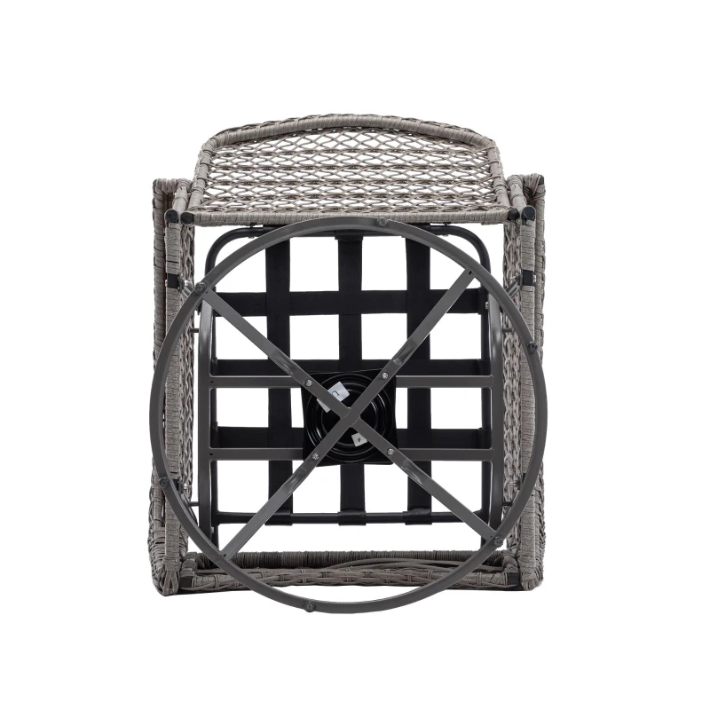 3-Piece Outdoor Swivel Rocker Patio Chairs Set with Tempered Glass Coffee Table, 360° Rocking Conversation Set with Thick Cushions, 29" L x 25" W x 34" H, Navy Blue