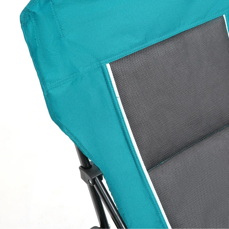 High Back Heavy Duty Lawn Chair with Cup Holder, Portable Collapsible Chair, Supports 250 lbs, Steel Frame, 22.5" L x 25.5" W x 41" H, Blue