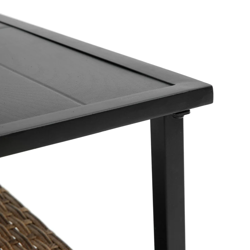 4-Piece Patio Sectional Sofa Set with Steel Frame, Unbreakable Table, Low Dining Conversation Set with Cushions, 47.5" L x 29.5" W x 31.5" H, Blue