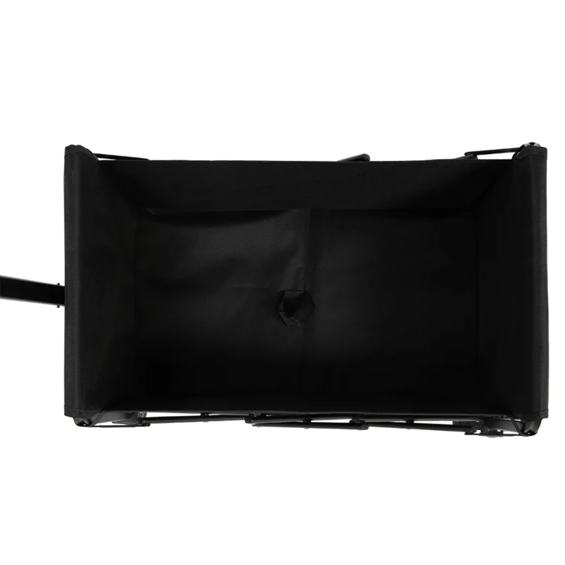 Lightweight Portable Heavy Duty Folding Beach Wagon with Wheels, Outdoor Utility Cart for Sports, Garden, 26" L x 16" W x 17.5" H, Black