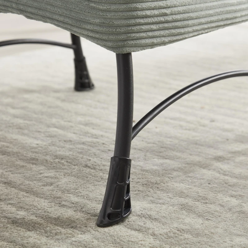 Modern Lounge Accent Chair with Armrests, Side Pocket, Steel Frame, Ergonomic Lazy Chair with Ottoman, 31.5" L x 25" W x 37.5" H, Light Green