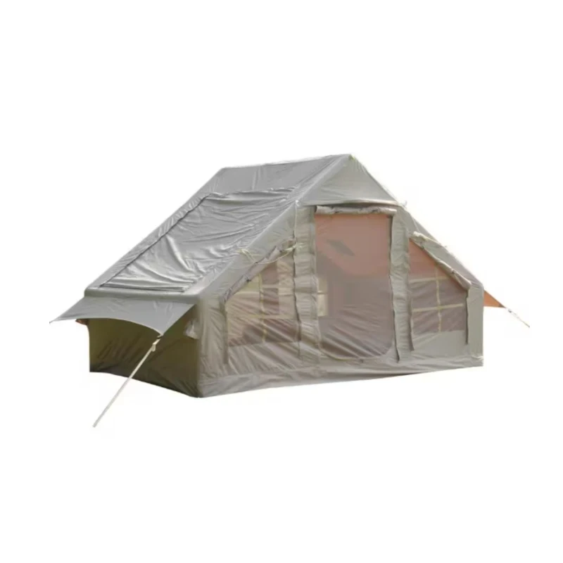 Inflatable Camping Tent with High Performance Structure, Stove Jack, 4-Season Glamping Tent for 4-6 Persons, 118" L x 82.5" W x 79" H, Beige