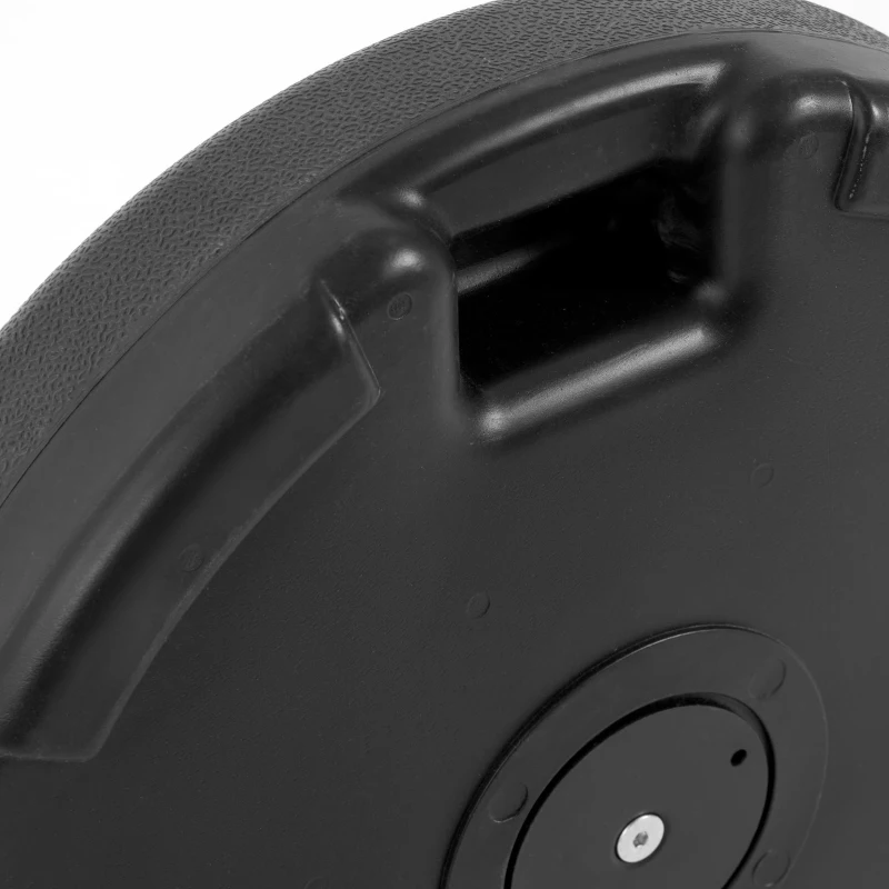 Round Patio Umbrella Base with High-Density Polyethylene Plastic, Fits Various Umbrellas with Adjustable Knobs, 21.5" L x 21.5" W x 12.5" H, Black