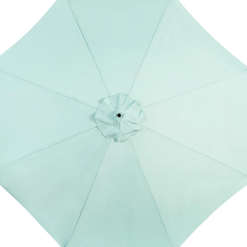 10ft Offset Hanging Market Patio Umbrella with Easy Tilt Adjustment, Polyester Shade, 8 Steel Ribs, 116" L x 116" W x 98.5" H, Light Green