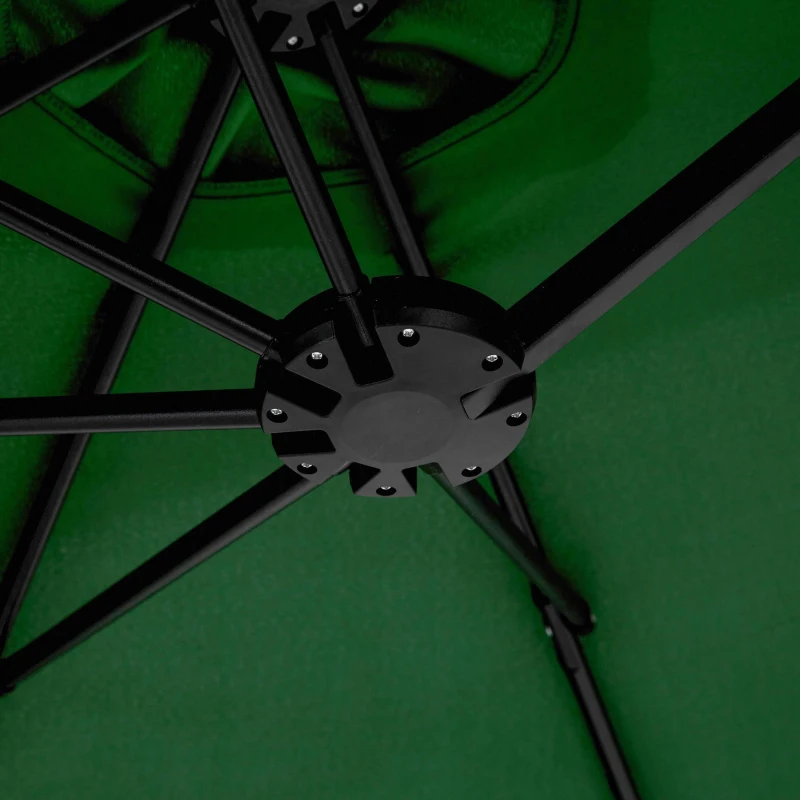 14.8ft Double-Sided Outdoor Patio Umbrella with Crank System, Steel Frame, Large Rectangular, 178.5" L x 105" W x 100.5" H, Dark Green