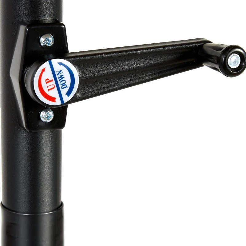 9ft Outdoor Patio Umbrella with Push Button Tilt, Crank, Market Umbrella with 6 Steel Ribs, Base Not Included, 104" L x 104" W x 98.5" H, Dark Blue