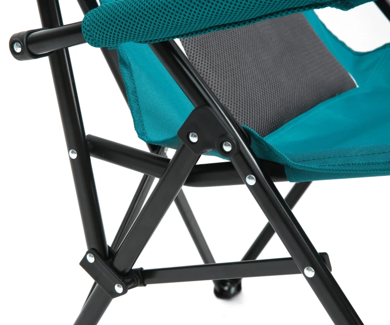 High Back Heavy Duty Lawn Chair with Cup Holder, Portable Collapsible Chair, Supports 250 lbs, Steel Frame, 22.5" L x 25.5" W x 41" H, Blue
