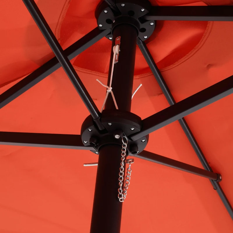 14.8 ft Double-Sided Outdoor Patio Umbrella with Steel Frame, Large Rectangular with Convenient Crank System, 178.5" L x 105'' W x 100.5" H, Orange